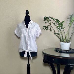 Lola River Button Tie Blouse